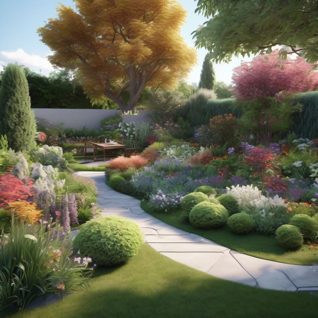 beautiful garden landscape design through seasons
