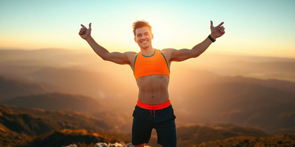 Person smiling after successful weight loss journey.