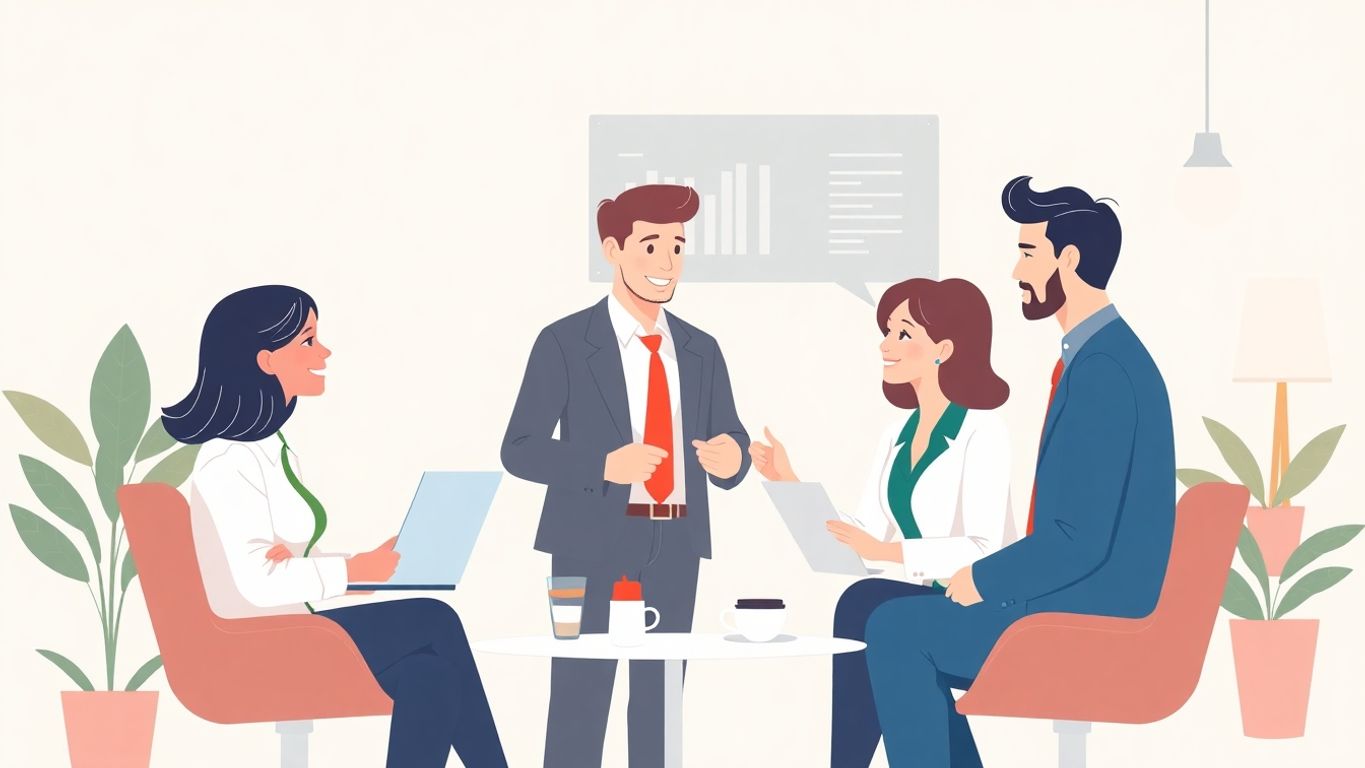 Illustrasjon av samarbeid mellom småbedrifter.