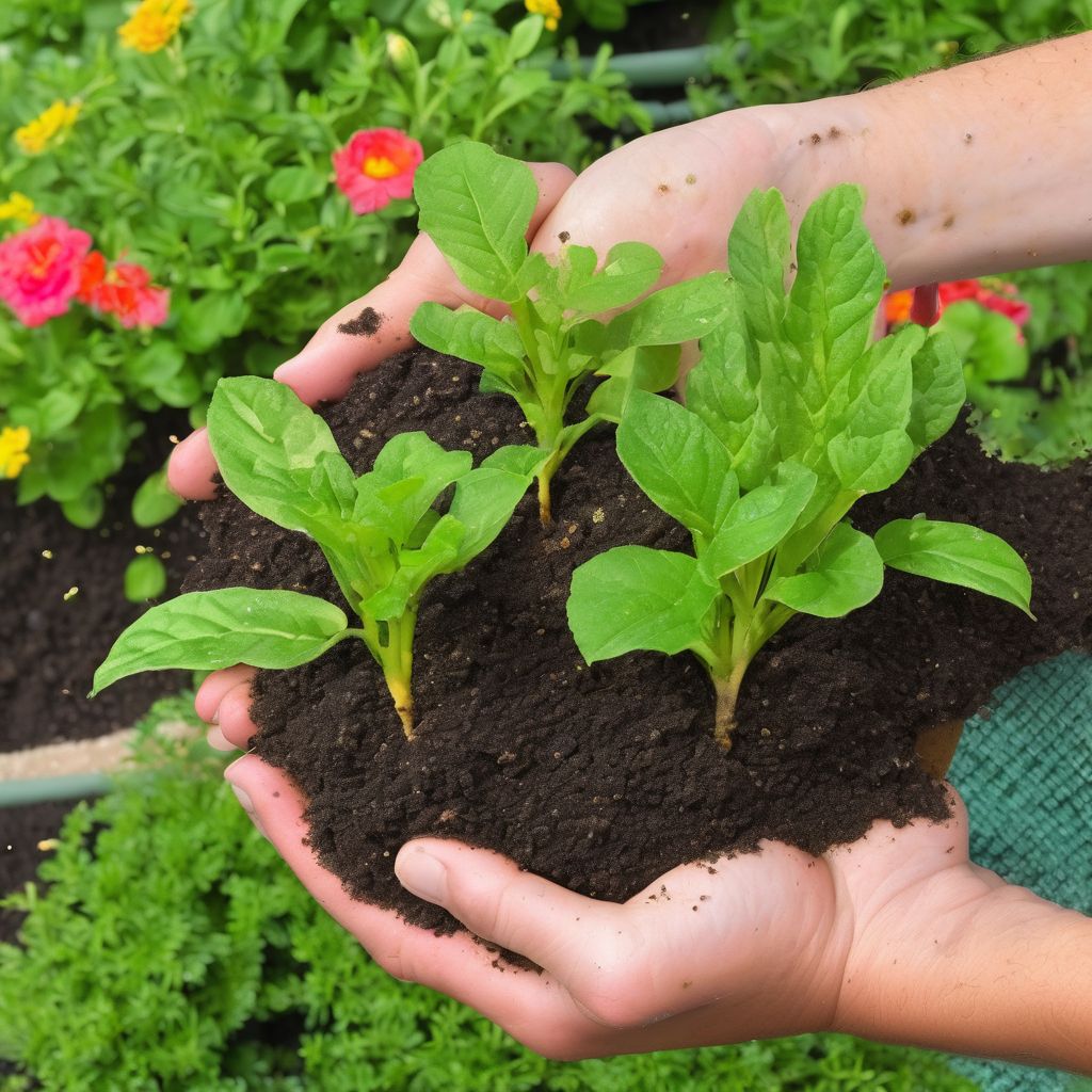 garden plants root feeding fertilizer application