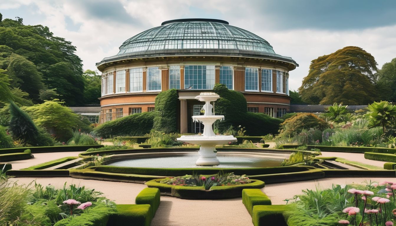 Kew Gardens in London with diverse plant species and beautiful landscapes
