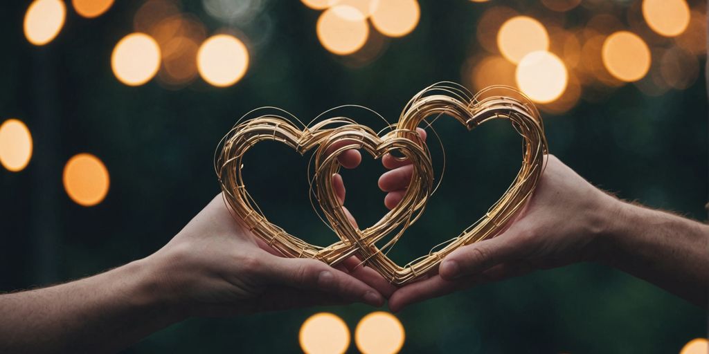 Intertwined hearts representing polyamorous relationships and trust.