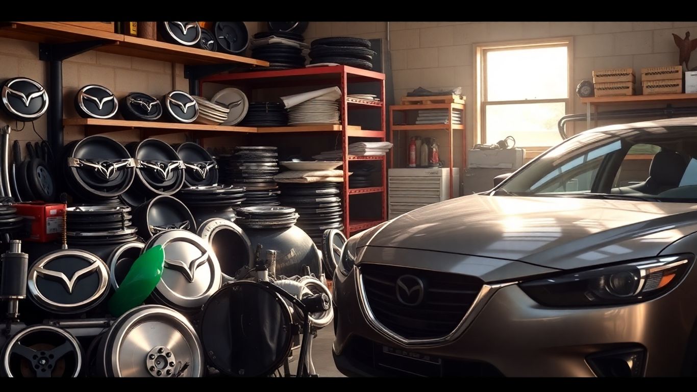 Mazda car parts in a clean workshop