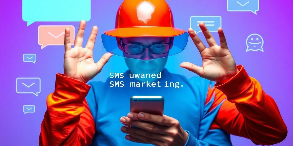 Consommateur se protégeant contre le démarchage SMS.