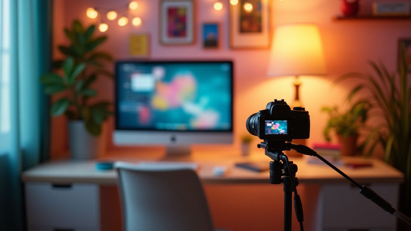Creative workspace for faceless YouTube content creation.