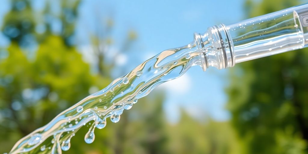 Water flowing cleanly through pipes