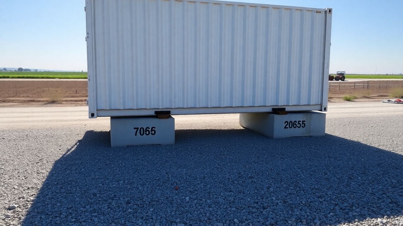 Shipping container site preparation.