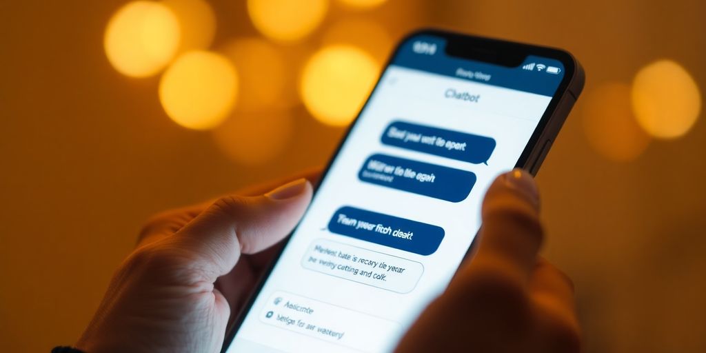 Chatbot interface on smartphone screen.