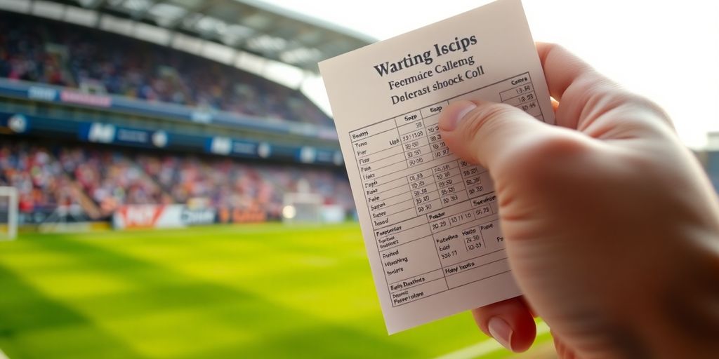Person placing a bet on a sports game.