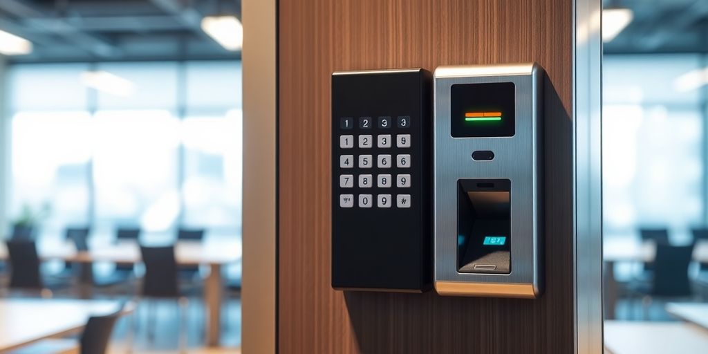 دستگاه اکسس کنترل مدرن بر روی دیوار