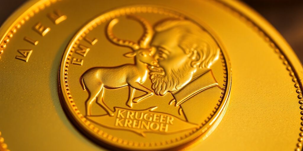Pièce d'or Krugerrand frappée
