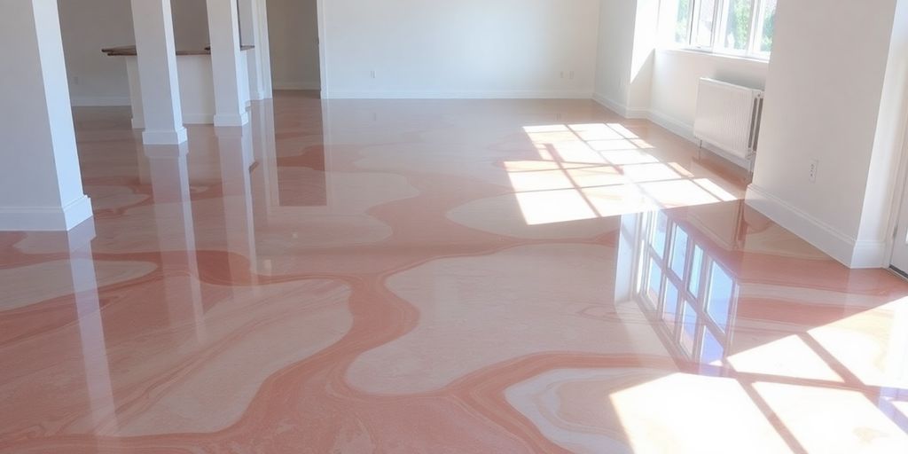 Glossy epoxy floor in a stylish, modern interior.