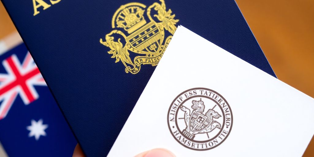 Australian business visa approval document.