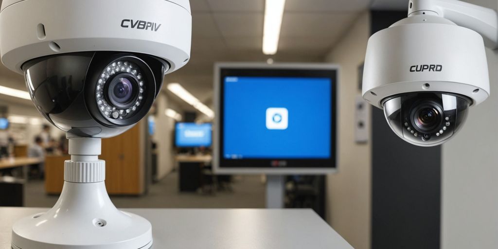 Analogue and IP CCTV cameras side by side