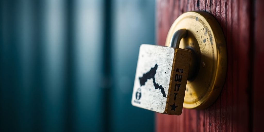 Close-up of a broken lock illustrating security vulnerability.