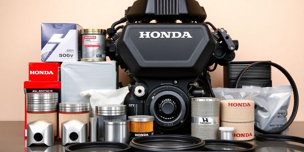 Honda car engine parts arrangement.
