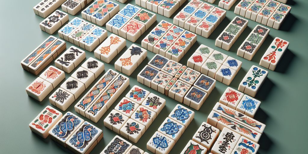 Mahjong tiles set illustration