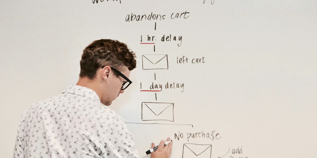 man writing on whiteboard