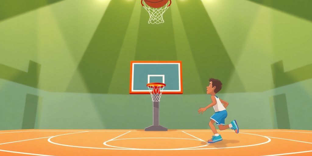 Google Doodle basketball game in action.