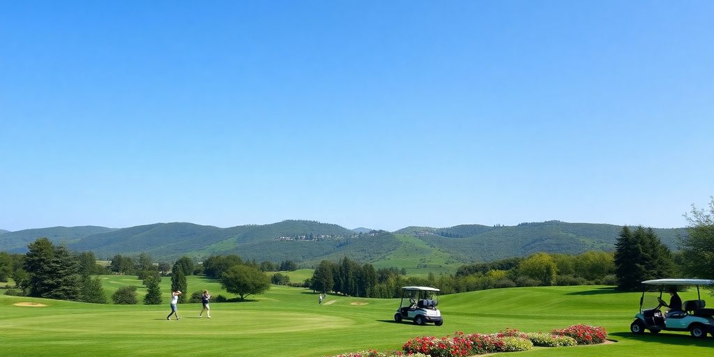 Golfers enjoying a beautiful day at Retreat Golf course.