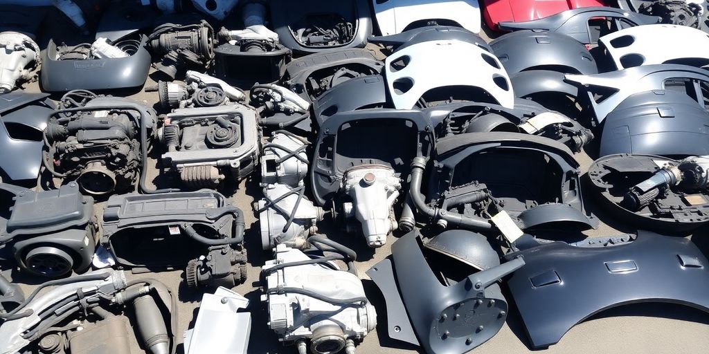 Collection of clean Skoda Fabia car parts.