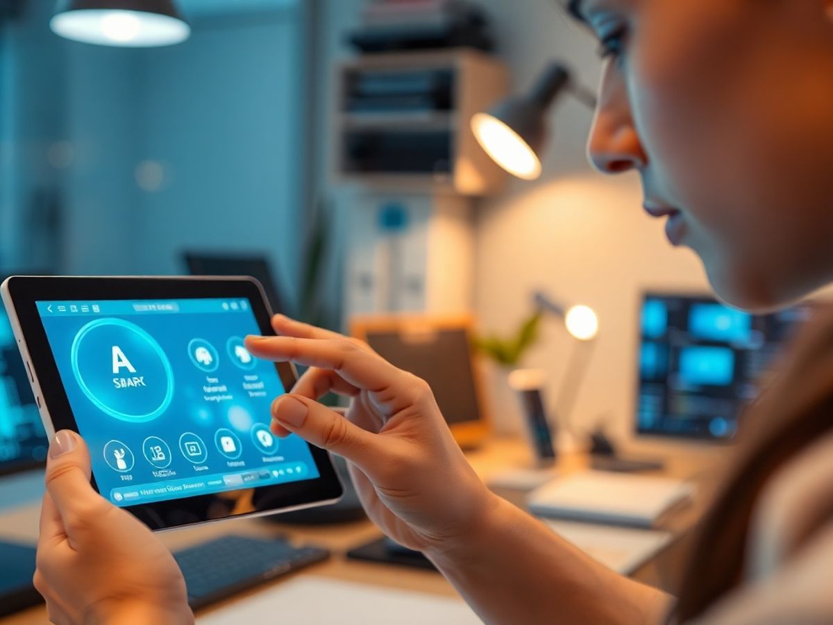 Person interacting with AI on a digital device.