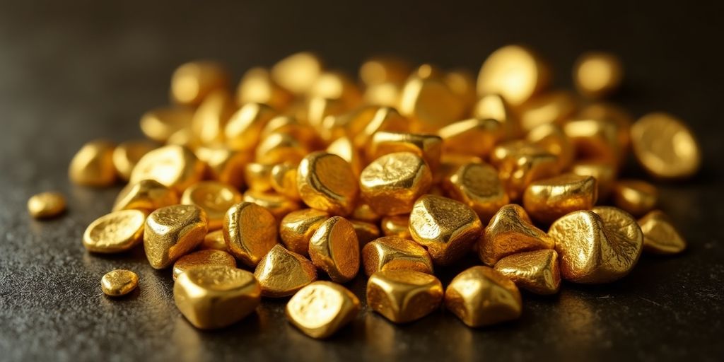 Des morceaux d'or dentaire brillants et variés.