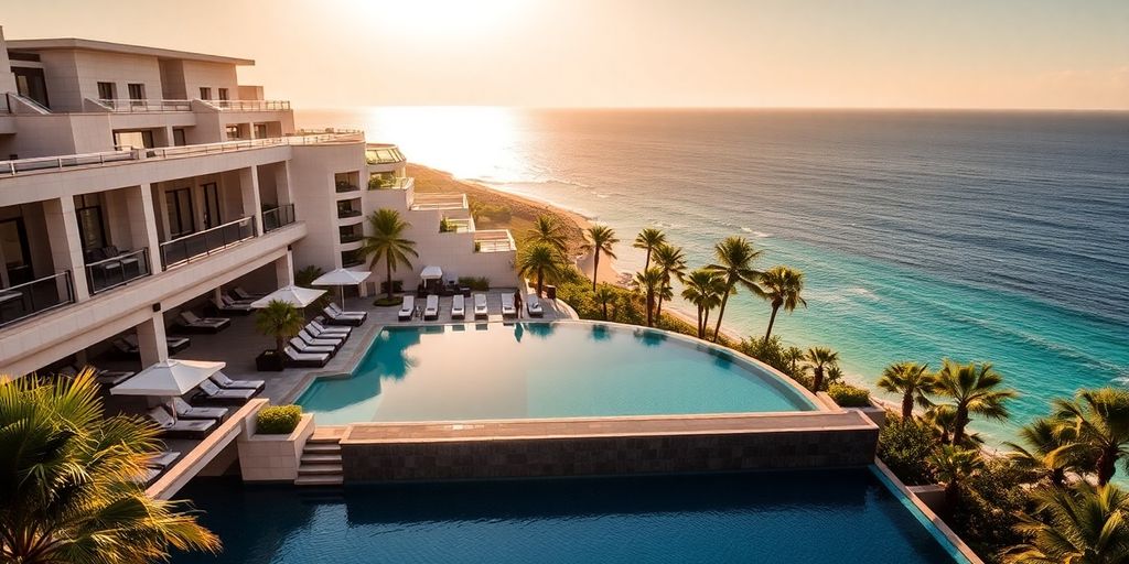 Luxurious Nobu Hotel Los Cabos with ocean view and pool.
