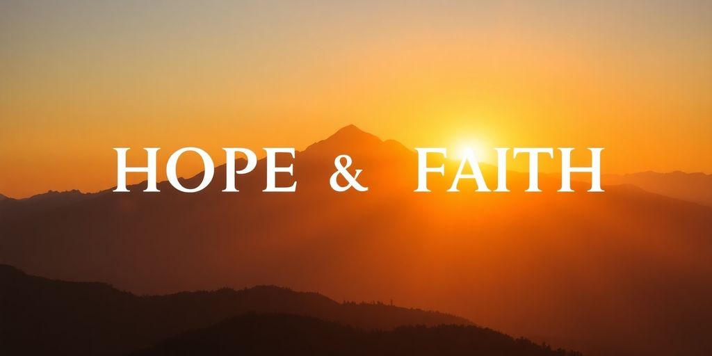 Mountain sunrise symbolizing hope and faith.