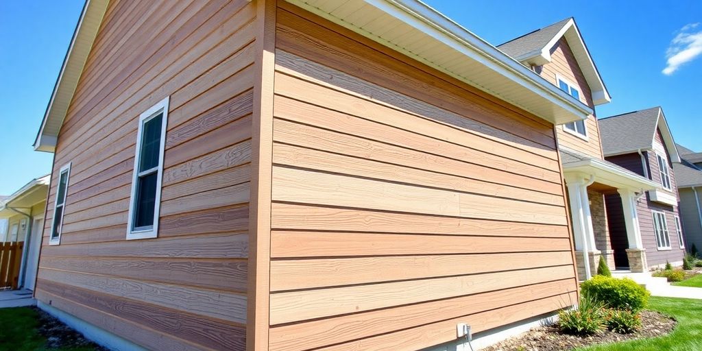 Freshly installed siding on a beautiful home exterior.