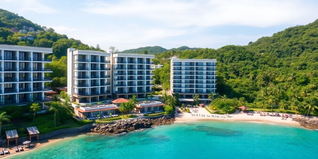 Modern condos with beach view in Patong, Phuket.