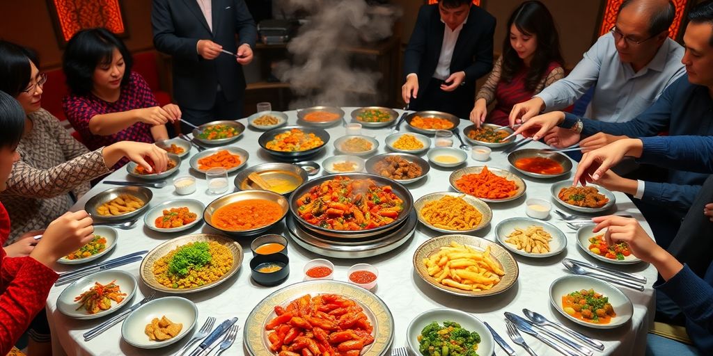 โต๊ะจีนจัดเลี้ยงอาหาร