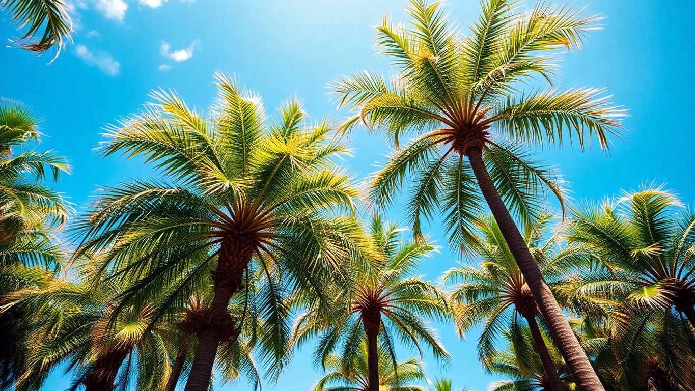 B2B brand discovery with colorful palm trees.