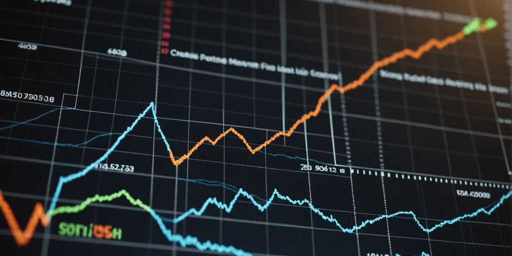 SEO metrics graph with upward trend line