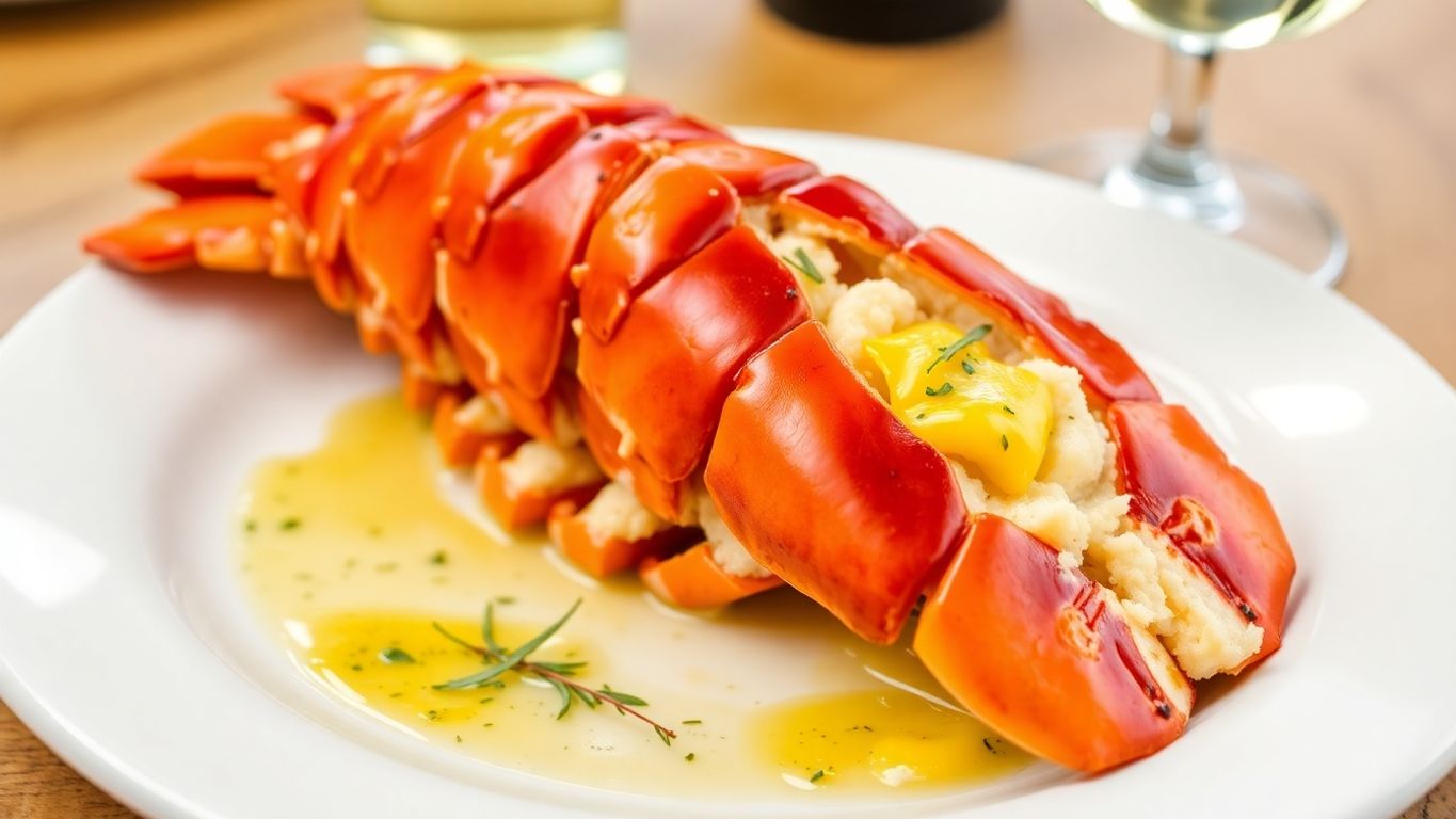 Lobster tail com manteiga de alho e vinho.
