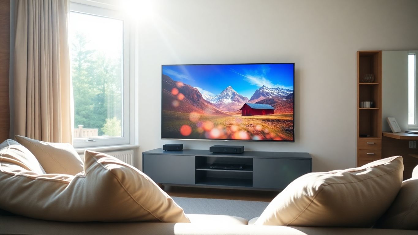 IPTV suisse, salon moderne, streaming fluide, famille heureuse.