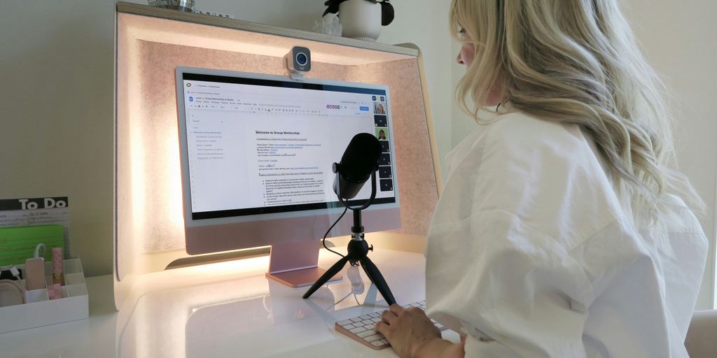 a person using a microscope