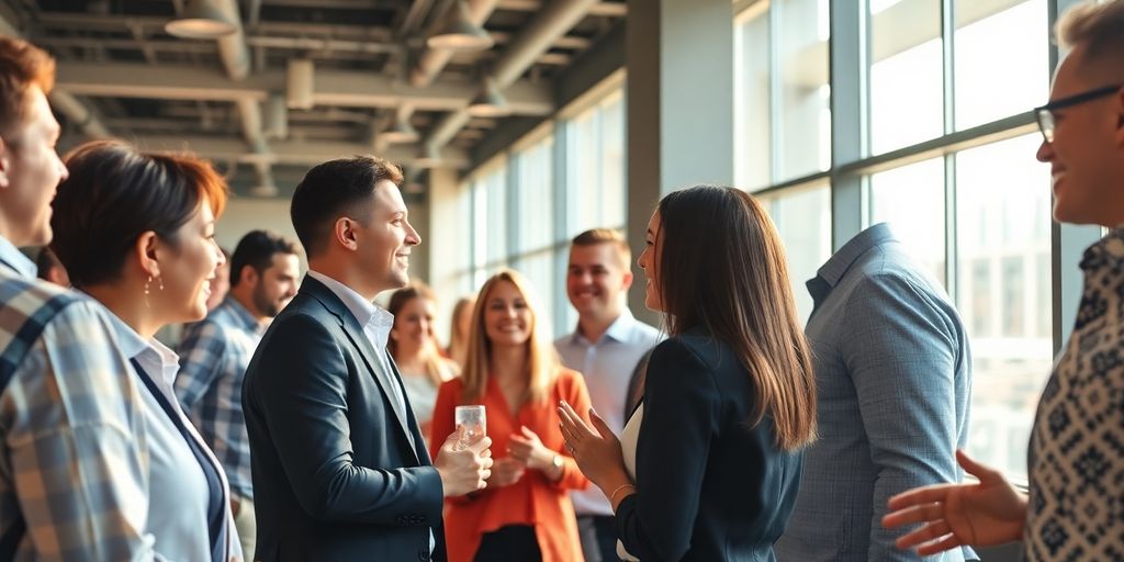 Emprendedores conectados en un evento en Toronto.