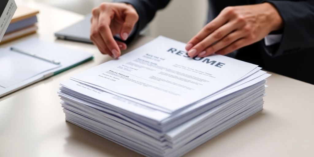 Resume documents on a desk