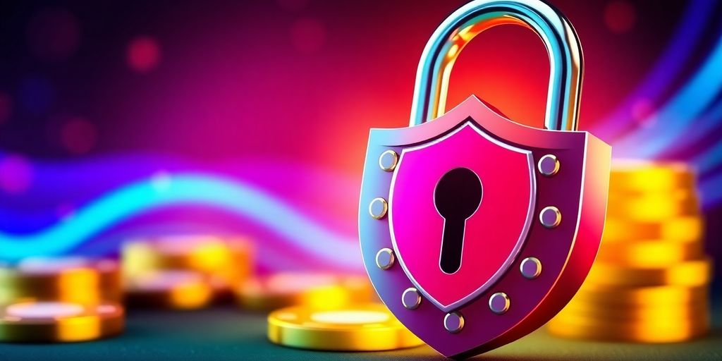 Secure online casino padlock and shield