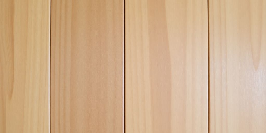 Polyurethane on wood paneling.