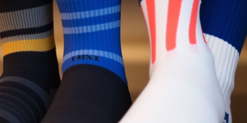 Diabetic and compression socks displayed side by side.