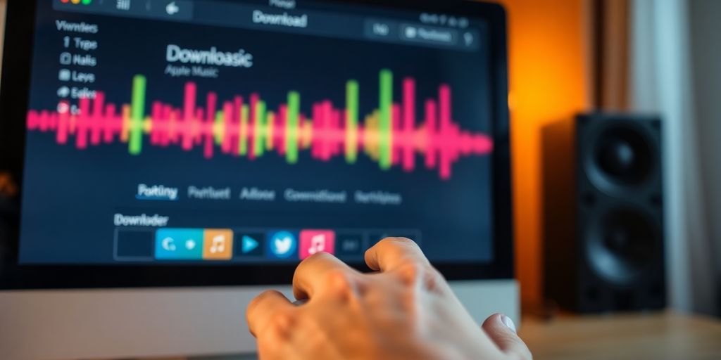 Apple Music downloader interface with music files