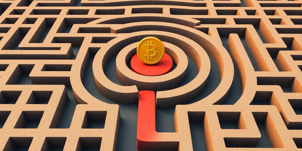 Maze with a direct path to a golden coin.