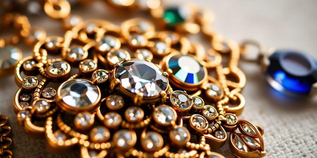 Bijou vintage en gros plan avec détails brillants.