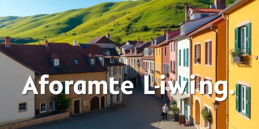 Charming European village nestled in a valley.