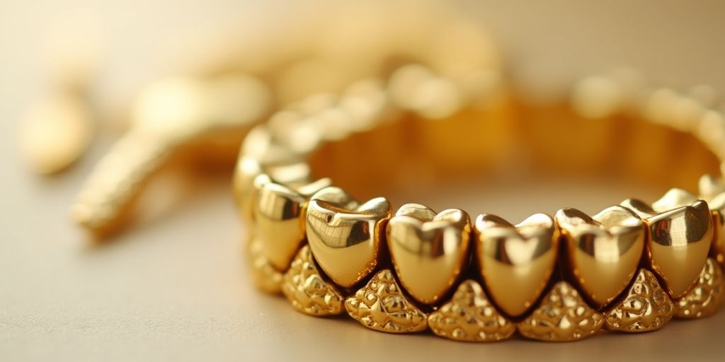 Or dentaire sous forme de couronnes et de fillings.