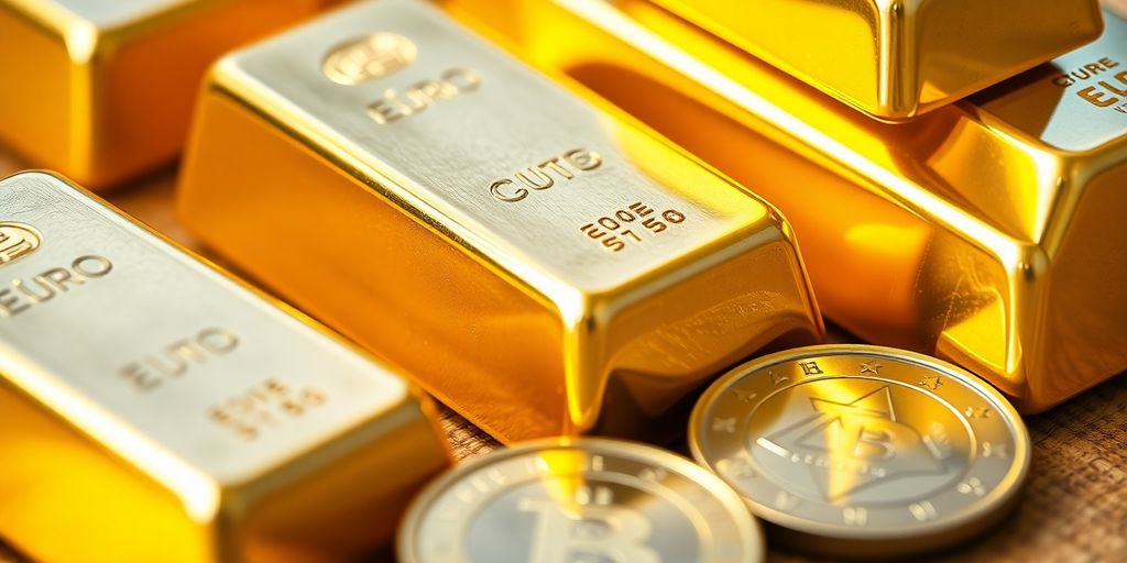 Lingots d'or et pièce d'euros
