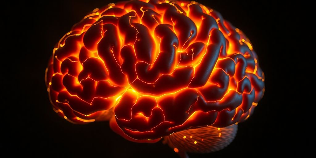 Brain with glowing neural connections