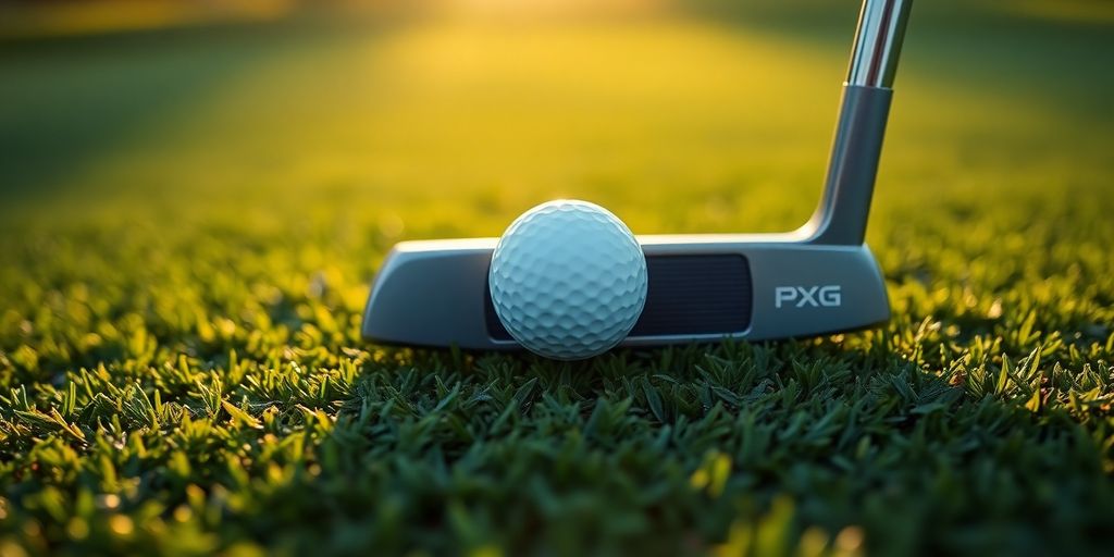 PXG putter on green with golf ball